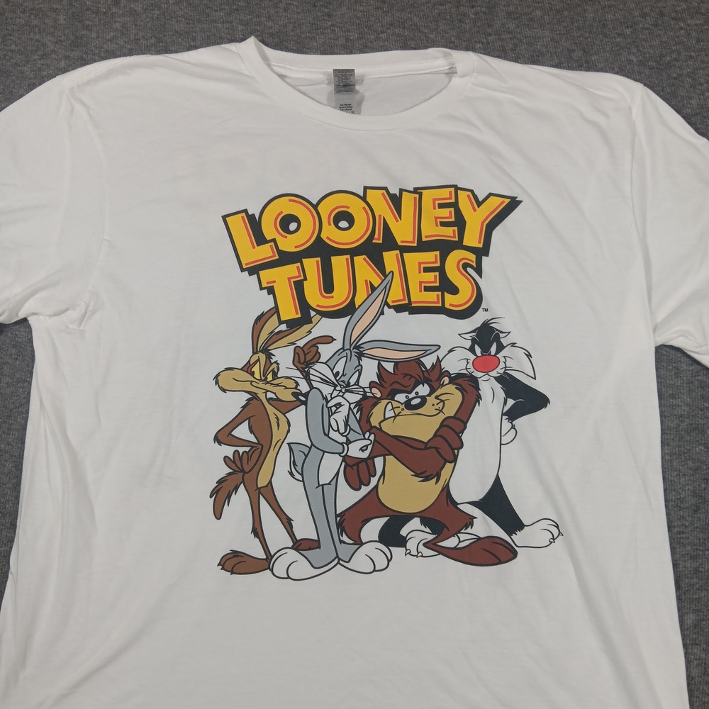 Looney Tunes Shirt Mens XL Gildan Cartoon Graphic Tee Taz Bugs Bunny Sylvester